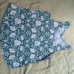 Teal Print Tank Top